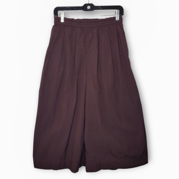 Uniqlo Nylon Culottes M Brown Wide Leg - Picture 2 of 6
